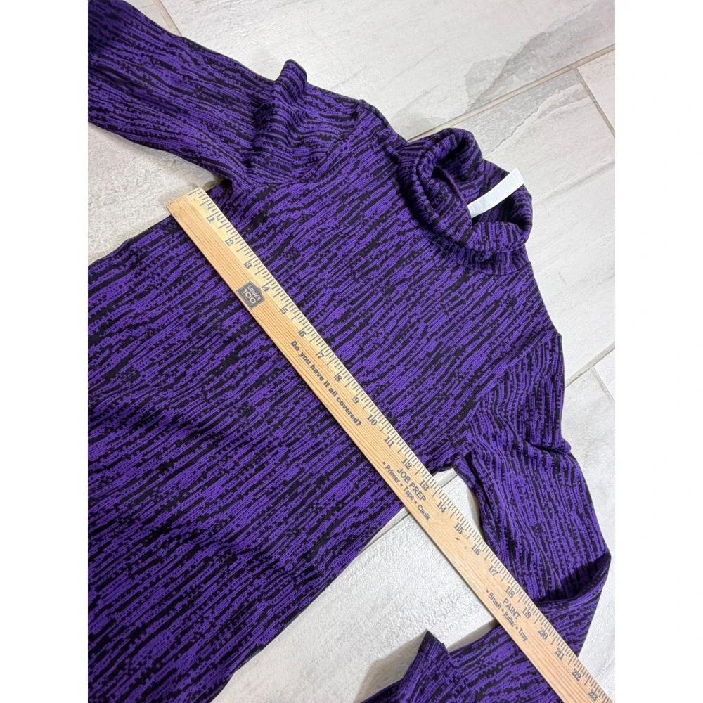 Athleta Flurry Elemental Turtleneck Purple Black Abstract Stripe XXS Top